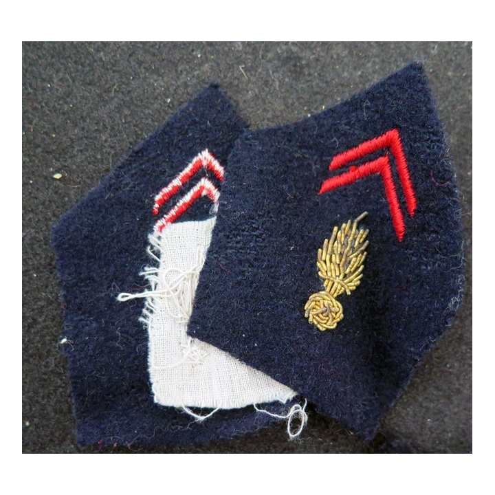 paire de soutache (insigne de col) de l'Infanterie en cannetille