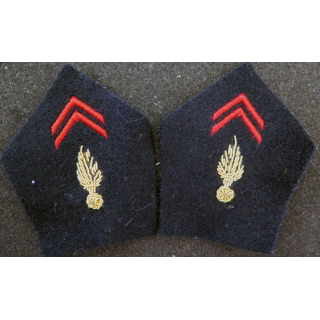 paire de soutache (insigne de col) de l'Infanterie en cannetille