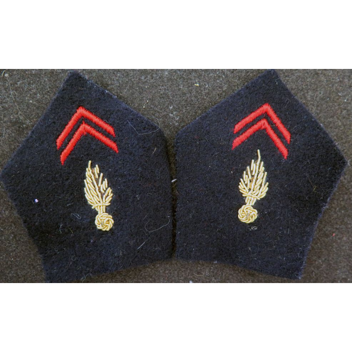 paire de soutache (insigne de col) de l'Infanterie en cannetille