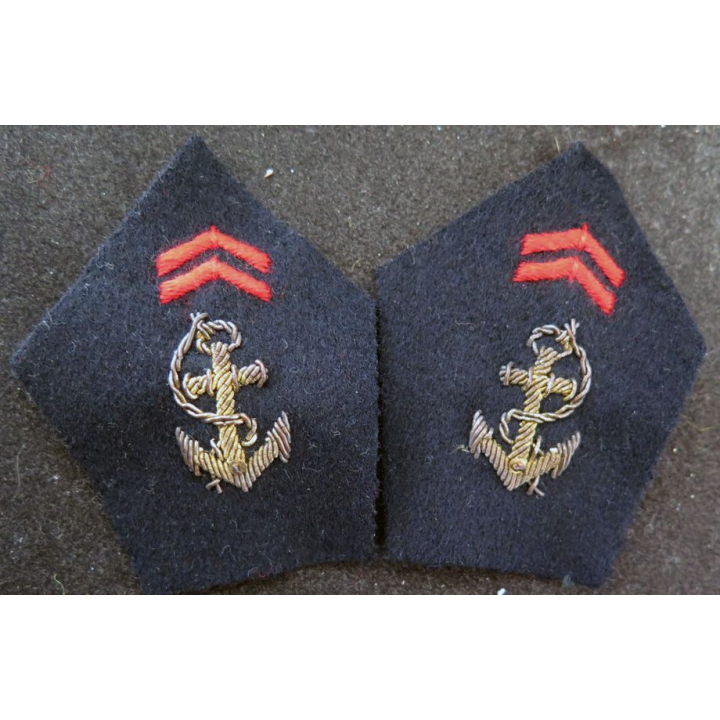paire de soutache (insigne de col) de l'Infanterie de Marine en cannetille