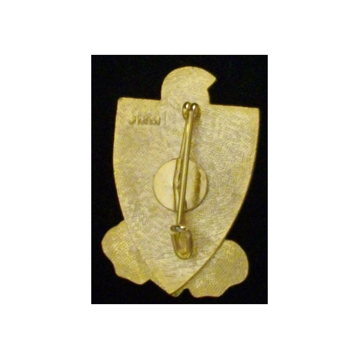 2° RG : insigne de la 2° compagnie du 2° régiment du génie tête d'éléphant dorée en émail de fabrication JMM
