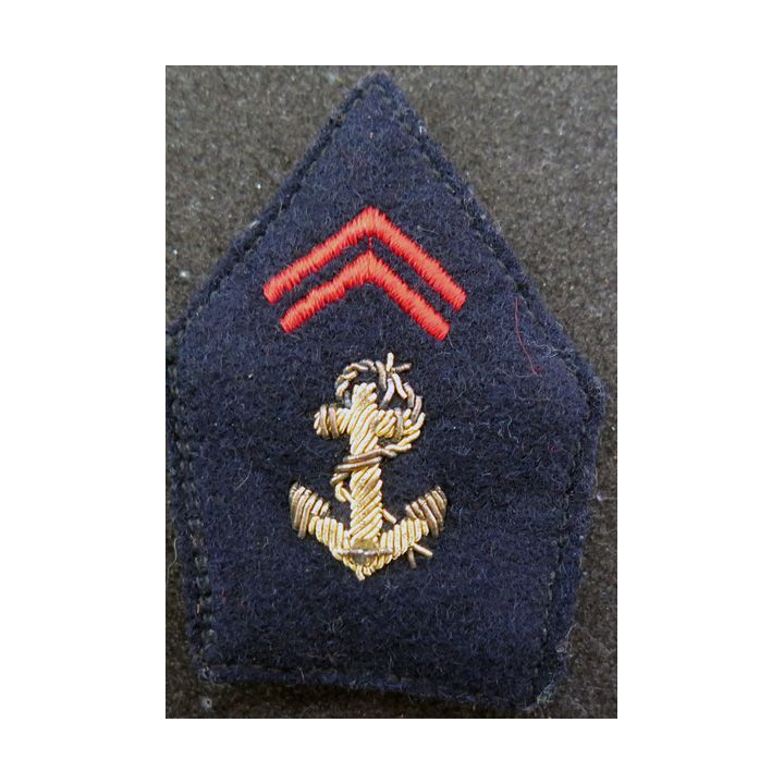 soutache (insigne de col) de l'Infanterie de Marine en cannetille avec crochets