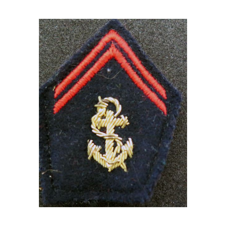 soutache (insigne de col) de l'Infanterie de Marine en cannetille avec crochets