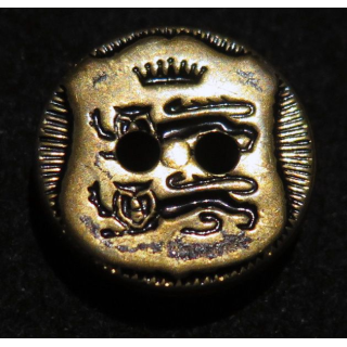 Bouton métal aux armes de Normandie 1,5 cm de diamètre