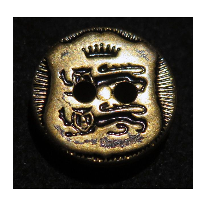 Bouton métal aux armes de Normandie 1,5 cm de diamètre