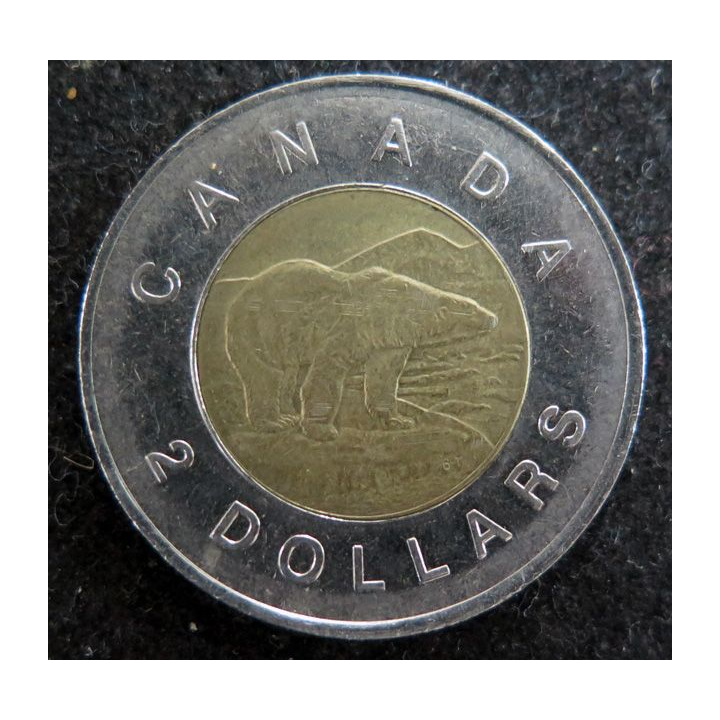 CANADA : Pièce de Deux Dollars 1996 Elisabeth II Ours polaire