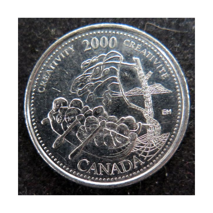 CANADA : Pièce de 25 cents 2000 Elisabeth II Créativité