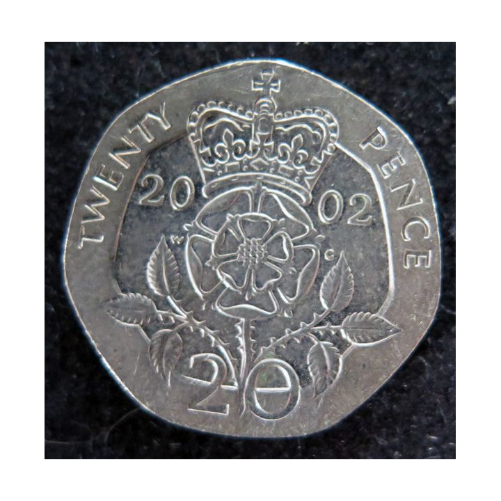 ROYAUME UNI : Pièce de 20 Pence 2002 Elisabeth II