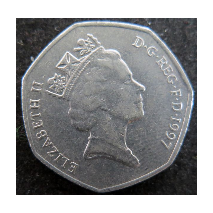 ROYAUME UNI : Pièce de 50 Pence 1997 Elisabeth II