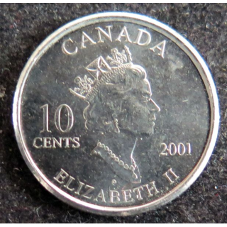 CANADA : Pièce de 10 cents 2001 Elisabeth II Année des Bénévoles