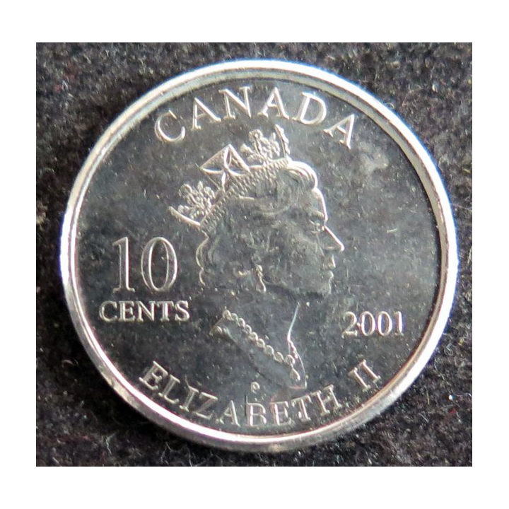 CANADA : Pièce de 10 cents 2001 Elisabeth II Année des Bénévoles