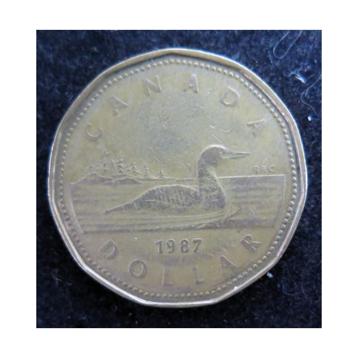 CANADA : Pièce de 1 Dollar Elisabeth II 1987 Canard