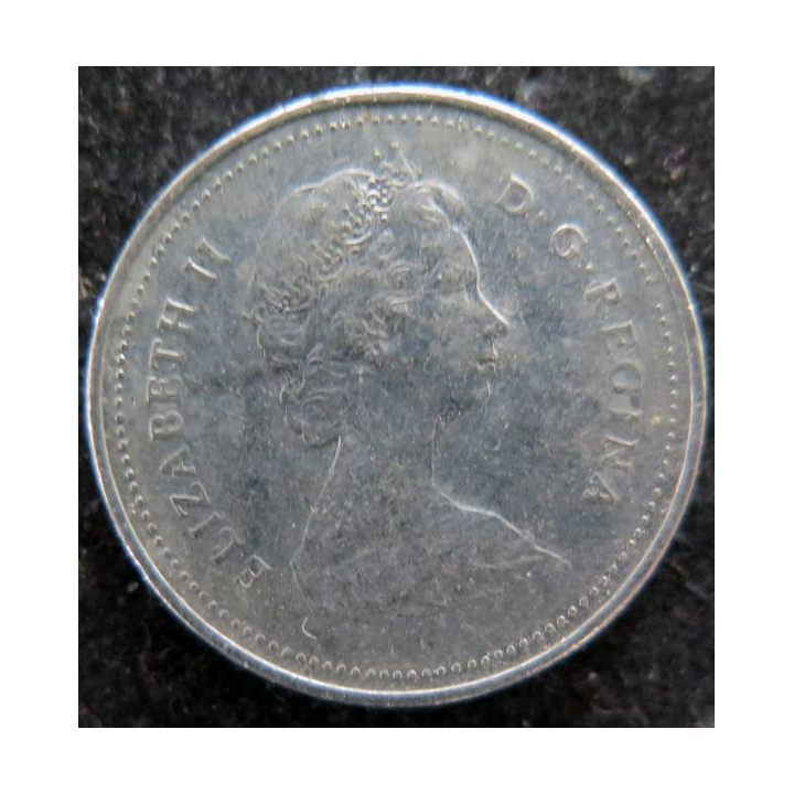 CANADA : Pièce de 5 cents 1984 Elisabeth II Castor