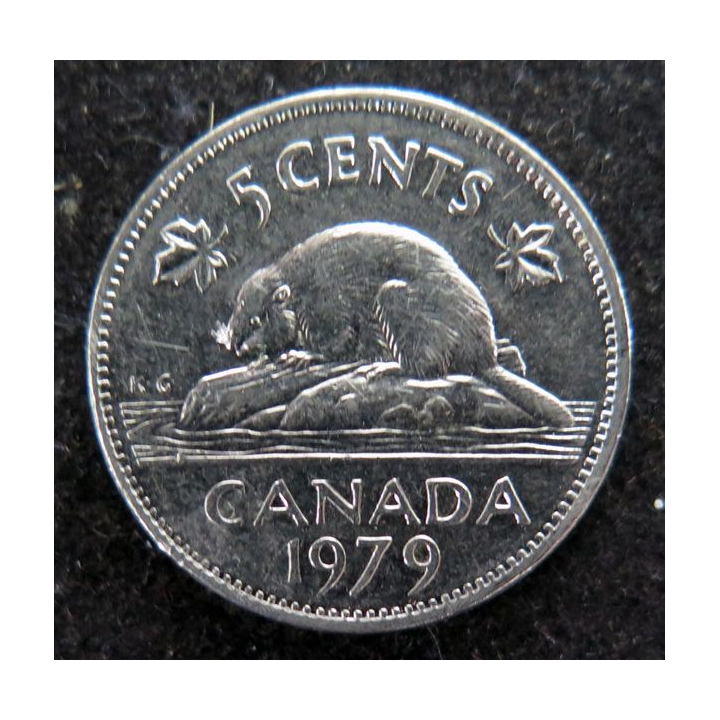 CANADA : Pièce de 5 cents 1979 Elisabeth II Castor