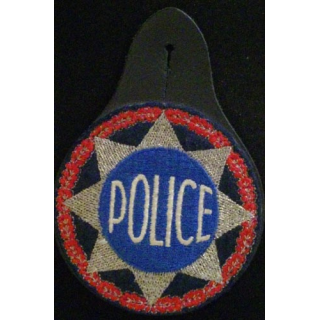 POLICE : PLAQUE DE POLICE EN TISSU SUR CUIR