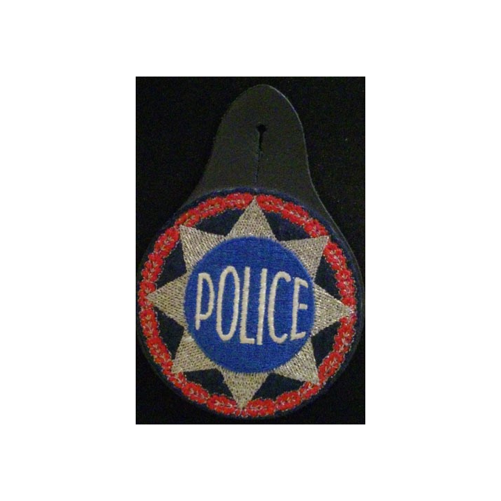 POLICE : PLAQUE DE POLICE EN TISSU SUR CUIR