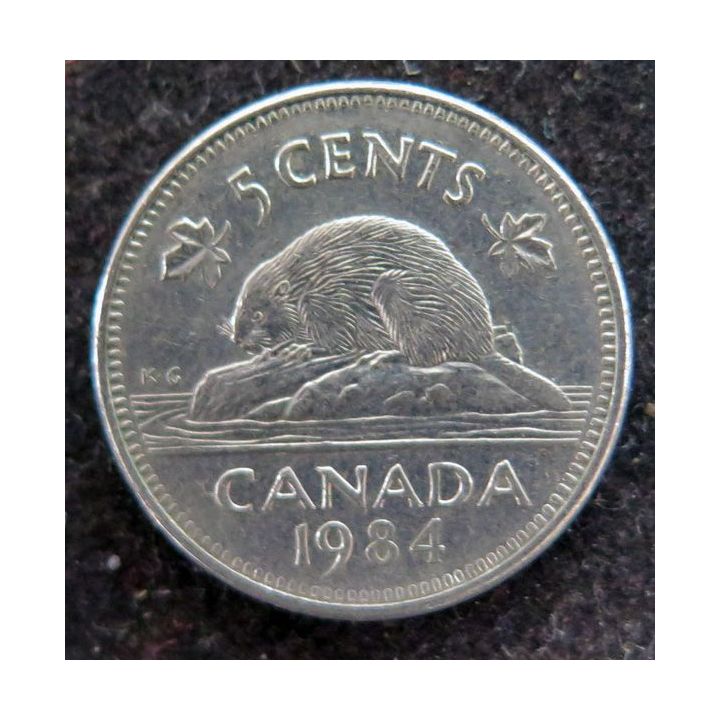 CANADA : Pièce de 5 cents 1988 Elisabeth II Castor