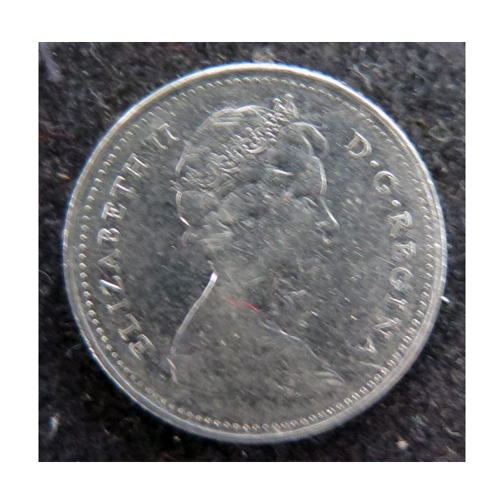 CANADA : Pièce de 10 cents 1977 Elisabeth II Voilier