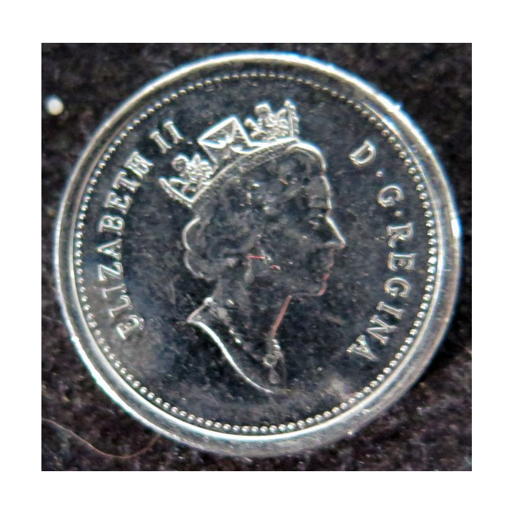 CANADA : Pièce de 10 cents 1997 Elisabeth II Voilier