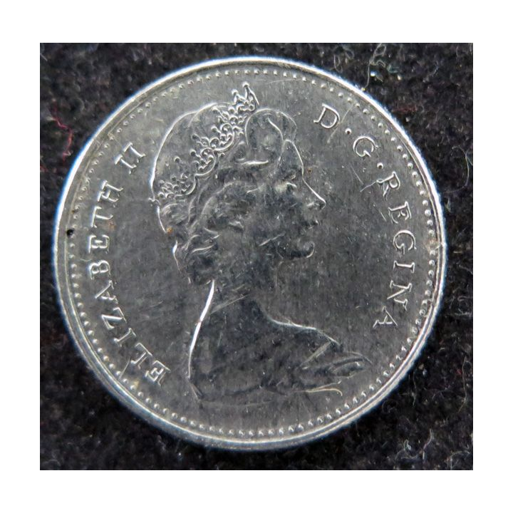 CANADA : Pièce de 10 cents 1975 Elisabeth II Voil