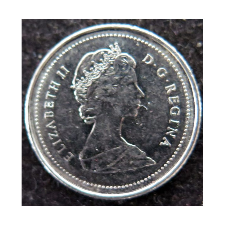 CANADA : Pièce de 10 cents 1989 Elisabeth II Voilier
