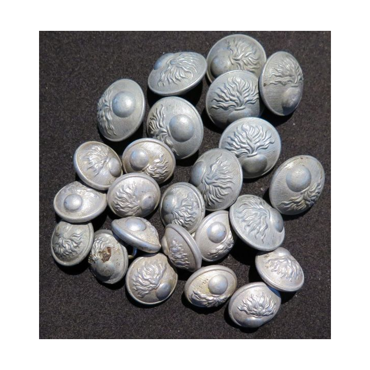 LOT de 24 boutons métal argentés mat de veste d'uniforme de la gendarmerie nationale
