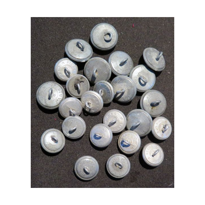 LOT de 24 boutons métal argentés mat de veste d'uniforme de la gendarmerie nationale