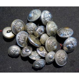 LOT de 19 boutons métal argentés de veste d'uniforme de la gendarmerie nationale