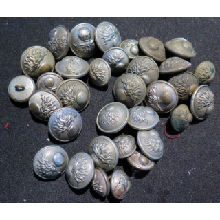 LOT de 33 boutons métal argentés et bronzés mats de veste d'uniforme de la gendarmerie nationale