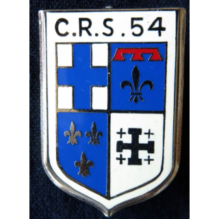 CRS 54 : insigne de la compagnie républicaine de sécurité n° 54 fabrication Drago Paris