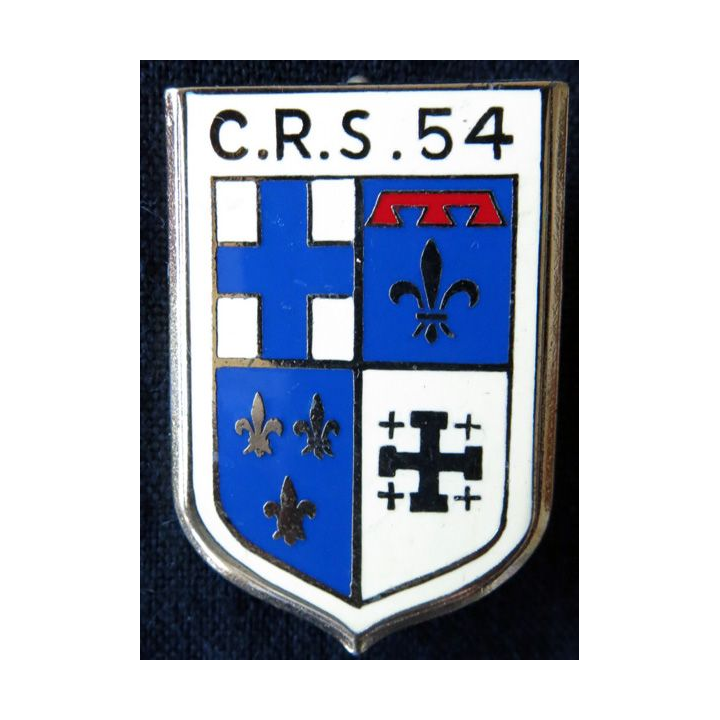 CRS 54 : insigne de la compagnie républicaine de sécurité n° 54 fabrication Drago Paris