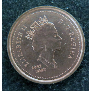 CANADA : Pièce de 1 cents 1952 2002 Elisabeth II feuille d'érable