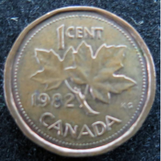 CANADA : Pièce de 1 cents 1982 Elisabeth II feuille d'érable