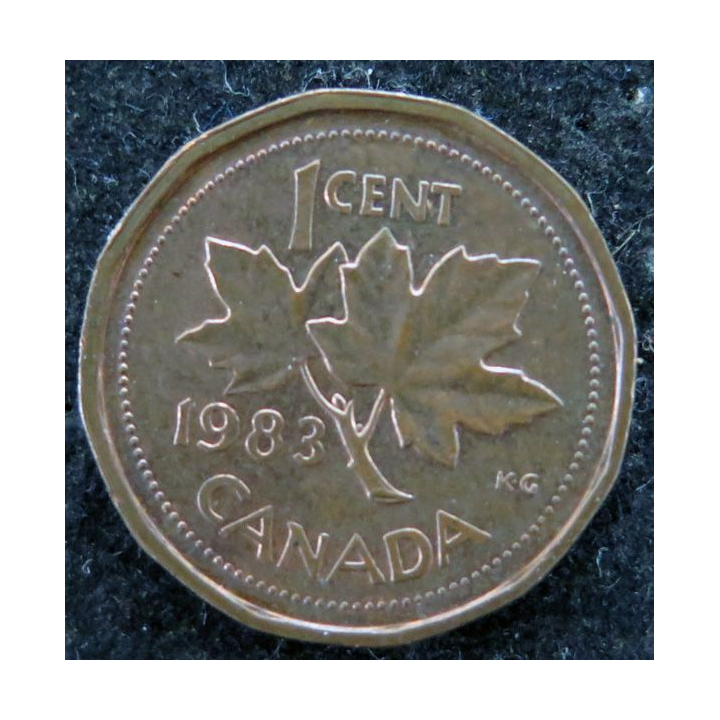 CANADA : Pièce de 1 cents 1983 Elisabeth II feuille d'érable