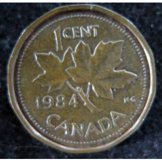 CANADA : Pièce de 1 cents 1984 Elisabeth II feuille d'érable