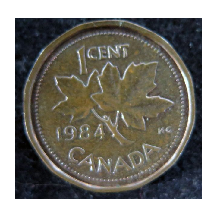 CANADA : Pièce de 1 cents 1984 Elisabeth II feuille d'érable