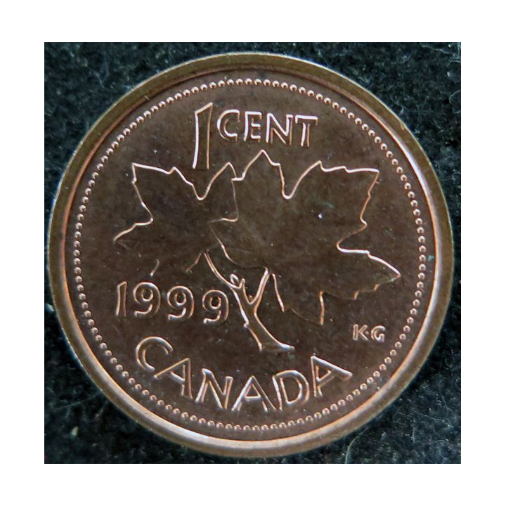 CANADA : Pièce de 1 cents 1999 Elisabeth II feuille d'érable