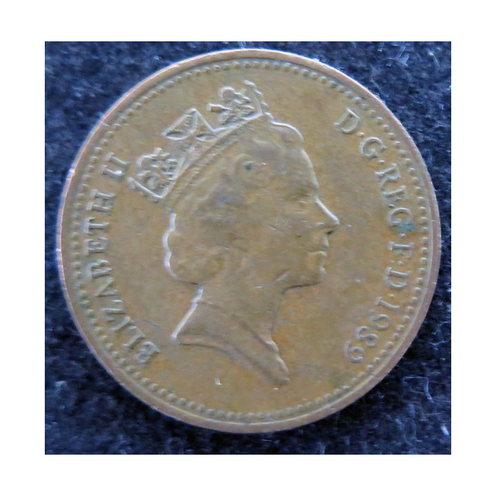ROYAUME UNI : Pièce de 1 Penny 1989 Elisabeth II