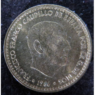 ESPAGNE : pièce de 1 peseta Franco 1966 frappée en 1975