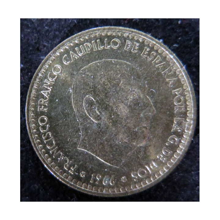 ESPAGNE : pièce de 1 peseta Franco 1966 frappée en 1975