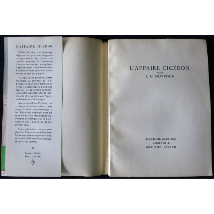 L'affaire Cicéron de L.C. Moyzisch aux Editions Fayard 1953