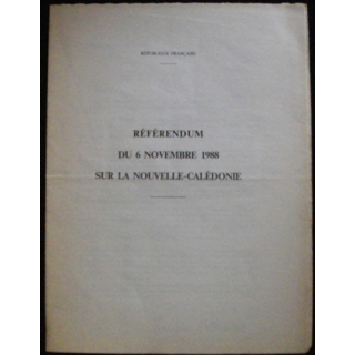 RÉFÉRENDUM DU 6 NOVEMBRE 1988 SUR LA NOUVELLE CALÉDONIE