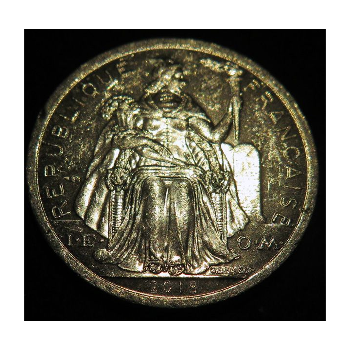 NOUVELLE CALEDONIE : pièce de 2 Francs IEOM 2018 en Aluminium