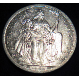 NOUVELLE CALEDONIE : pièce de 2 Francs IEOM sans date apparente en Aluminium