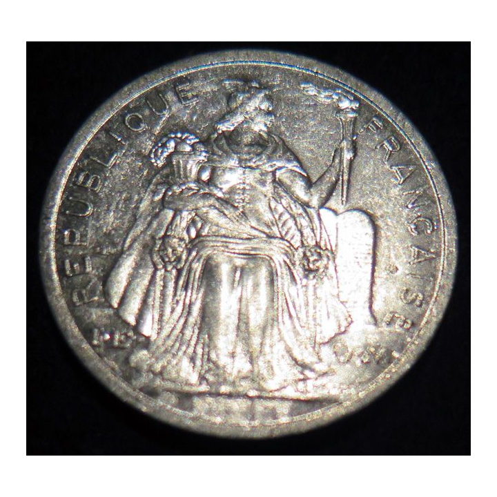 NOUVELLE CALEDONIE : pièce de 2 Francs IEOM sans date apparente en Aluminium