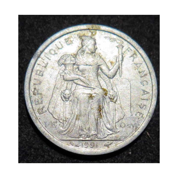 NOUVELLE CALEDONIE : pièce de 1 Francs IEOM 1991 en Aluminium