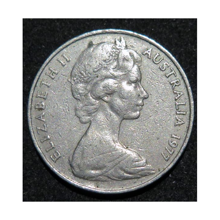 AUSTRALIE : pièce de 20 Cents Elisabeth II 1977 en cupronickel