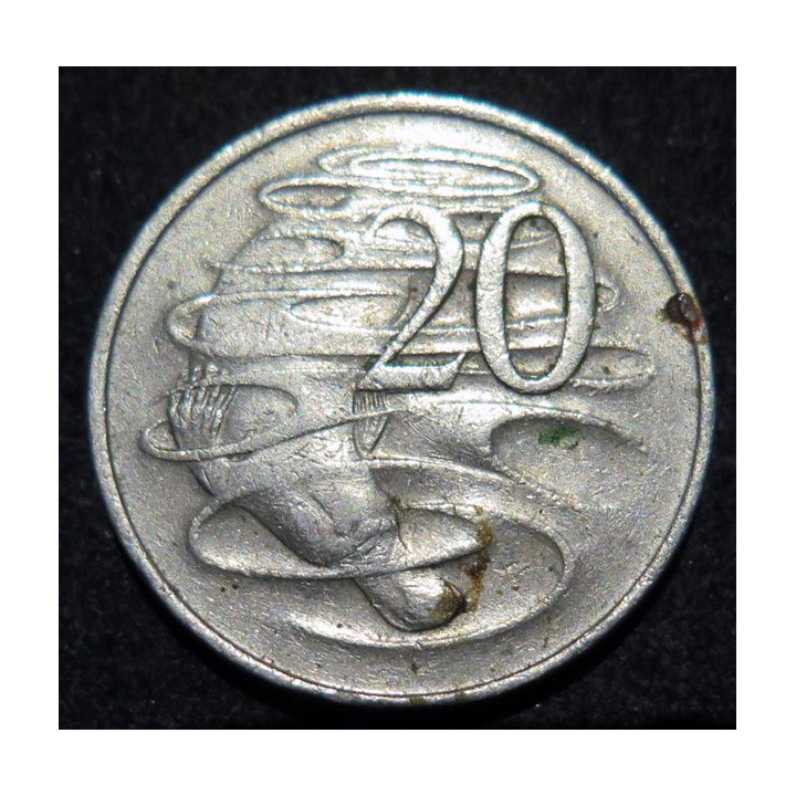 AUSTRALIE : pièce de 20 Cents Elisabeth II 1977 en cupronickel
