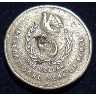 AUSTRALIE : pièce de 1 Dollar Elizabeth II 1986 en bronze aluminium International Year of peace