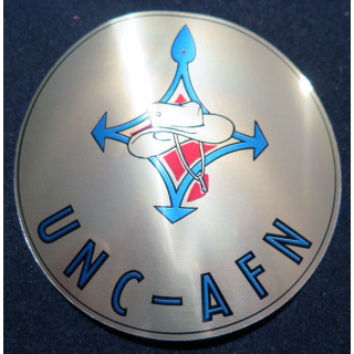 autocollant UNC AFN diamètre 8 cm en plastique métallisé